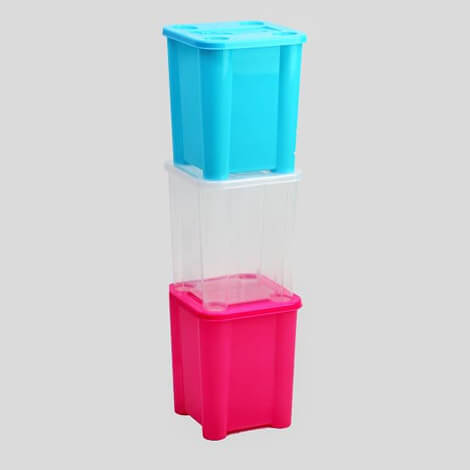 pink, blue, white cube-box
