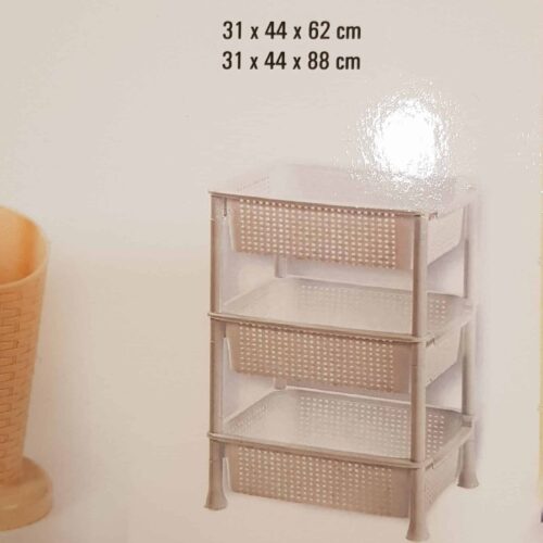 ארגז ירקות 3 קומות 62X44X31 צבע לבן