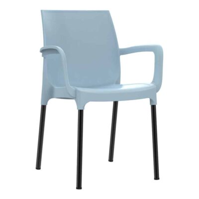 כסא נגיש עם מסעדי ידיים – כסא פלסטיק דגם דן עם רגליים מאלומיניום כולל משענות יד - שיש