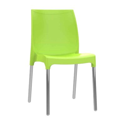 כסא פלסטיק דגם דן עם רגליים מאלומיניום - ירוק