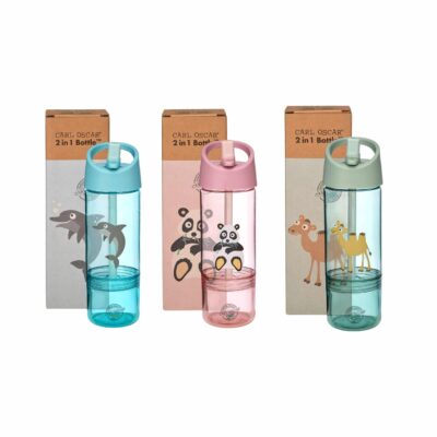 טו אין וואן - בקבוק שתיה לילדים 0.3 + 0.15 מ"ל - 2in   1 - בצבעי פסטל