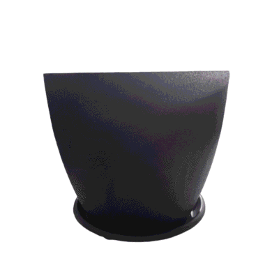 עציץ  דמוי אבן קצר כולל תתתית קוטר 29.8 ס"מ