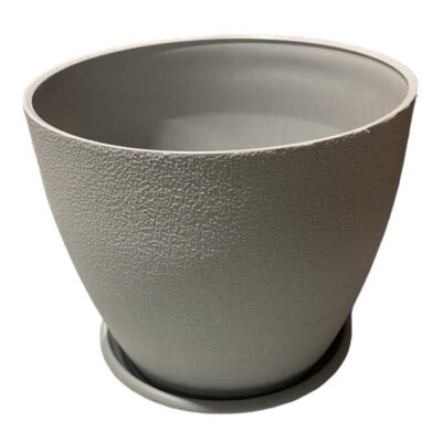 עציץ  דמוי אבן קצר כולל תתתית קוטר 29.8 ס"מ