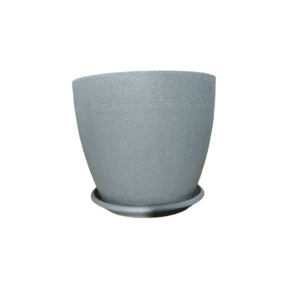 עציץ  דמוי אבן קצר כולל תתתית קוטר 29.8 ס"מ