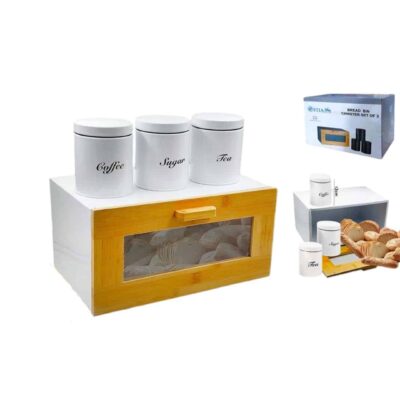 ארגז לחם + 3 קופסאות תה קפה סוכר תואמות