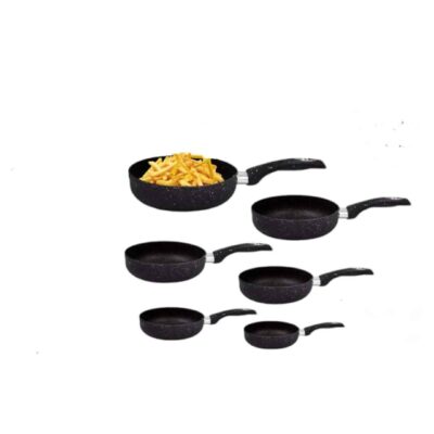 סט 6 מחבתות נירוסטה איכותיות - צבע שחור גרניט