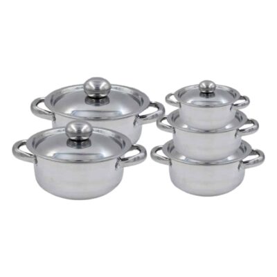 סט סירים נירוסטה כבדה 10 חלקים