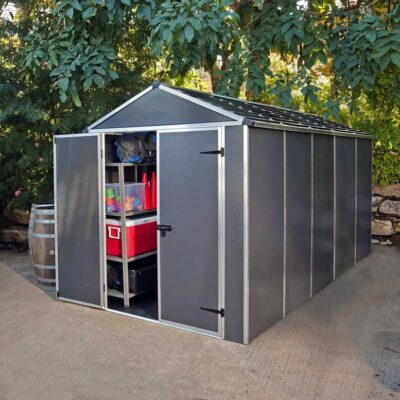 מחסן גינה רוביקון אפור 1.9X3.8 מטר (6X12 פיט)