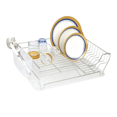 מייבש כלים + מגש שטוח סלקט כרום ניקל