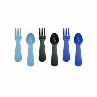 סט כפיות ומזלגות כחול Lunch Punch Fork & Spoon Set - Blue