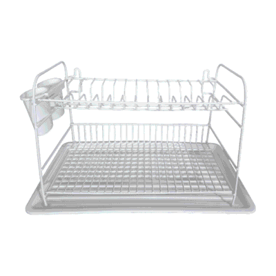 מייבש כלים מתכת דו קומתי + מגש וסכומון