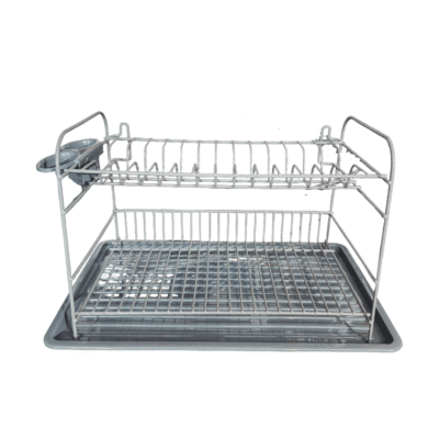 מייבש כלים מתכת דו קומתי + מגש וסכומון