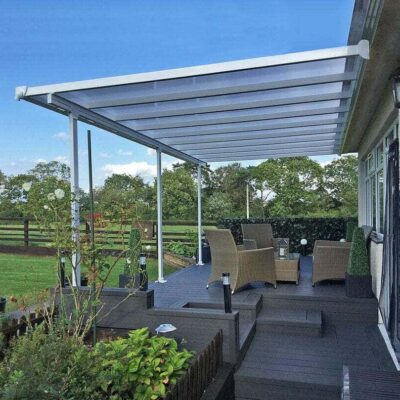 פרגולה פריה - אלומיניום 3X5.46 לבנה