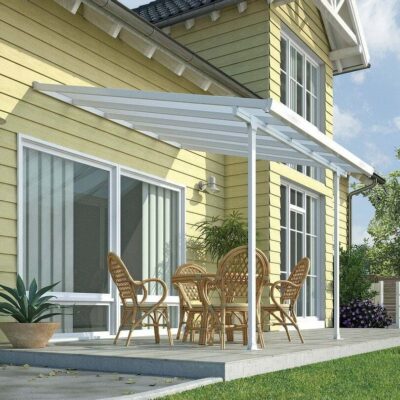 פרגולה פריה - אלומיניום 3X3.05 לבנה