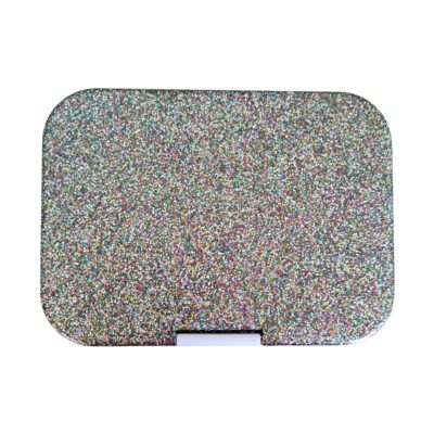 קופסת אוכל מאנץ' בוקס עם נצנצים Sparkle Rainbow (Mega4 clear tray)