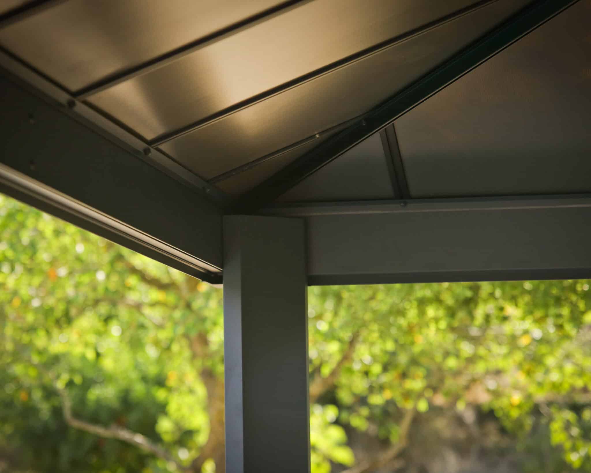 ⁦גזיבו לגינה Dallas 4.3x4.3 רחב בצבע אפור⁩ – תמונה ⁦3⁩