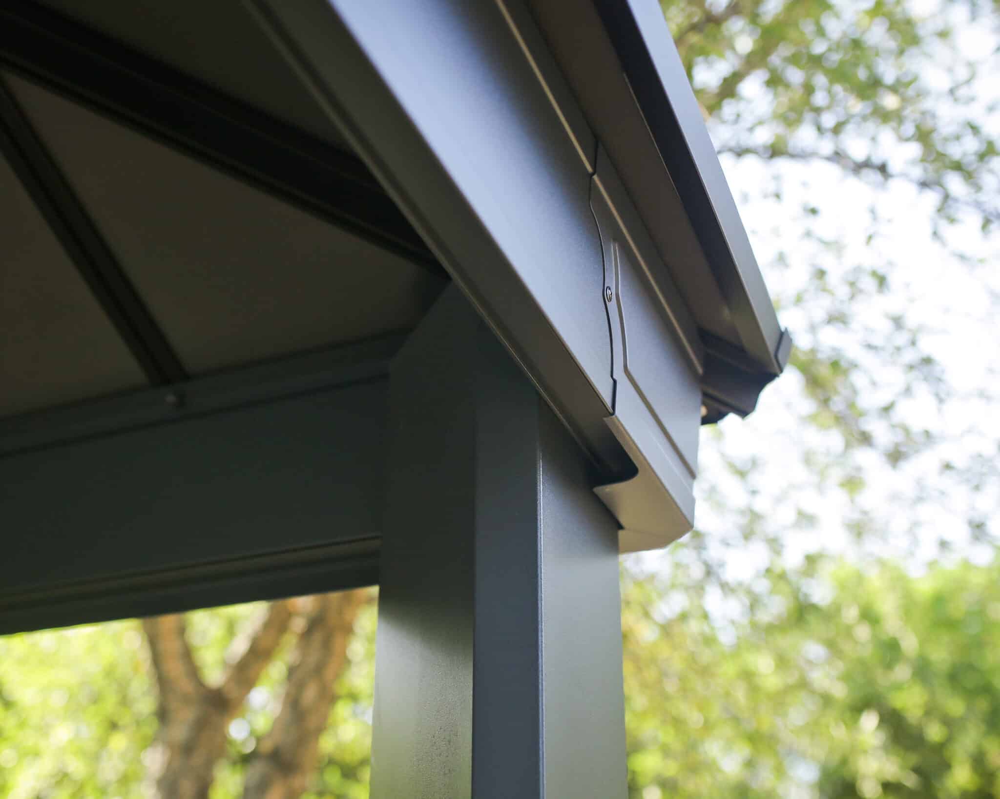 ⁦גזיבו לגינה Dallas 4.3x6.1 רחב בצבע אפור⁩ – תמונה ⁦4⁩