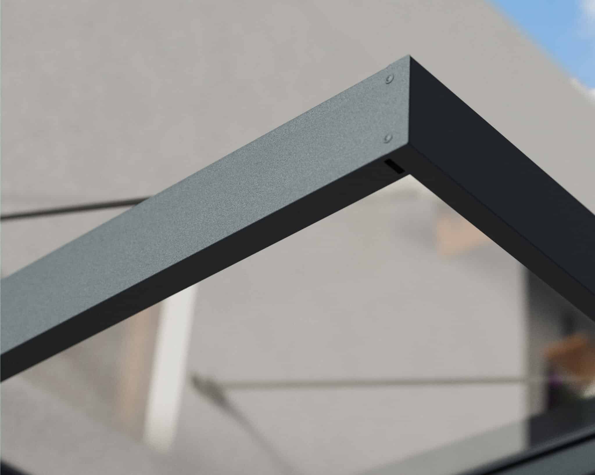 ⁦גגון Sophia XL אפור 1.4X8.5 - קירוי שקוף או לבן אופל לבחירה⁩ – תמונה ⁦2⁩