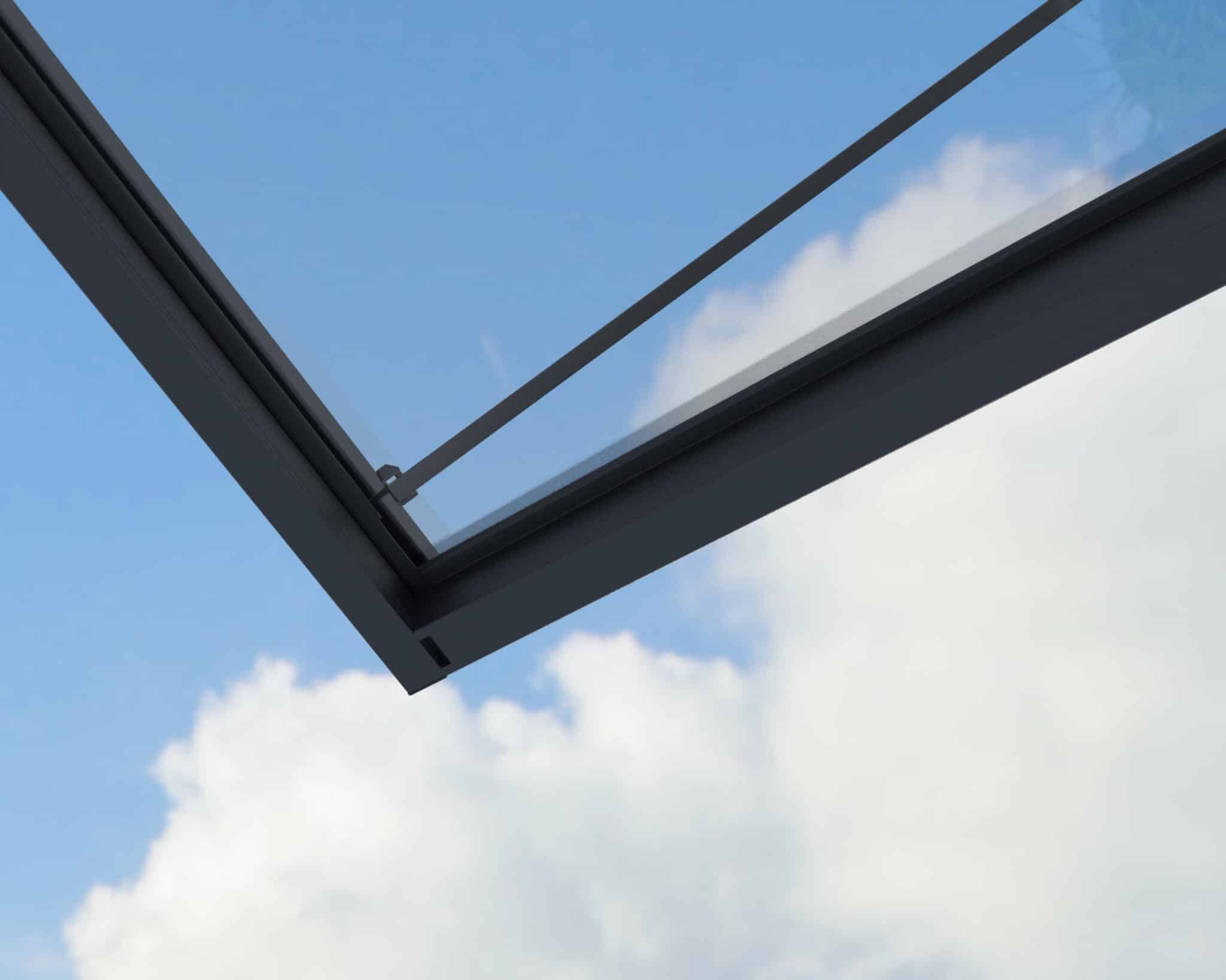 ⁦גגון Sophia XL אפור 1.4x4.7 - קירוי שקוף או לבן אופל לבחירה⁩ – תמונה ⁦2⁩