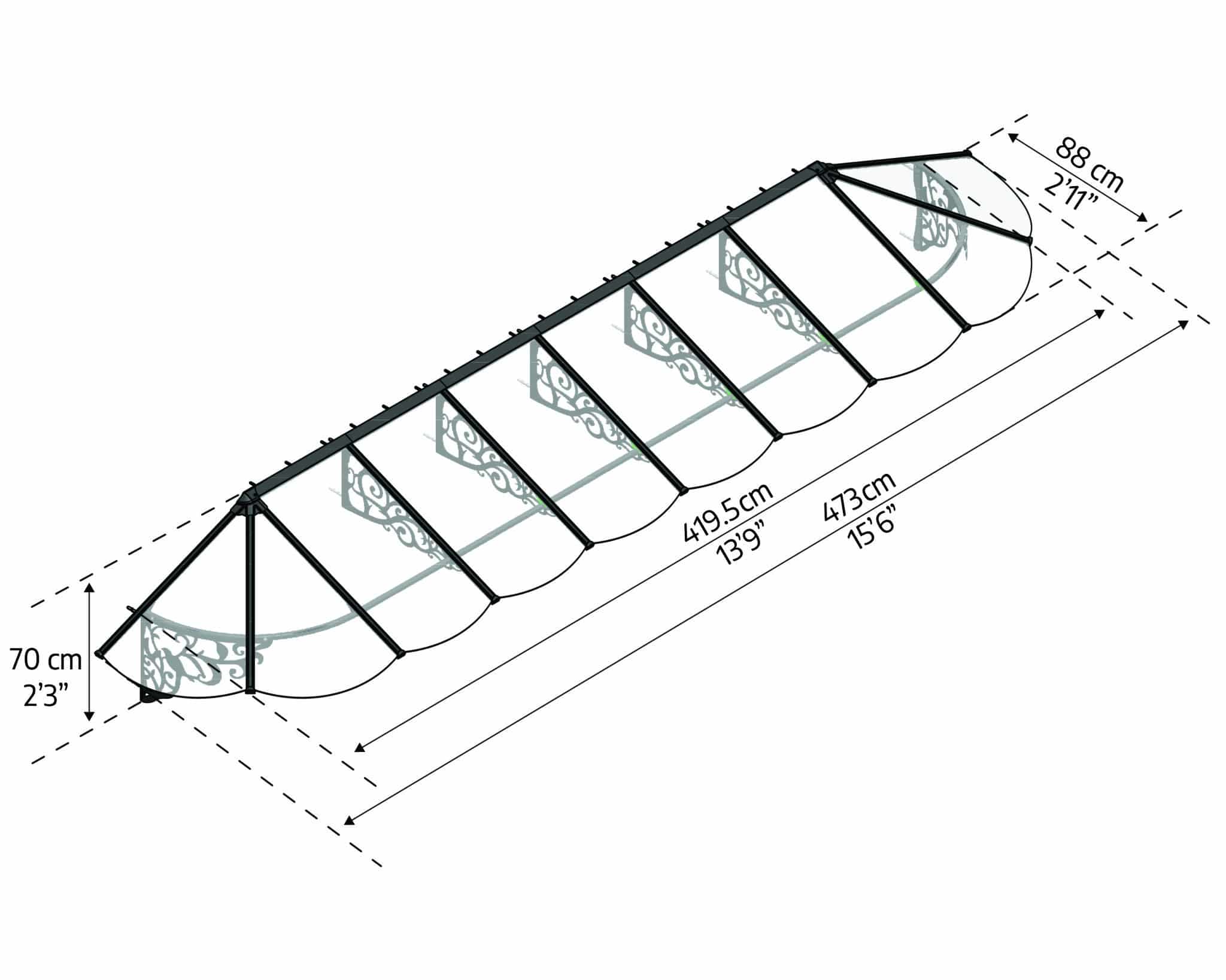 ⁦גגון Lily שחור 0.9X4.7⁩ – תמונה ⁦4⁩