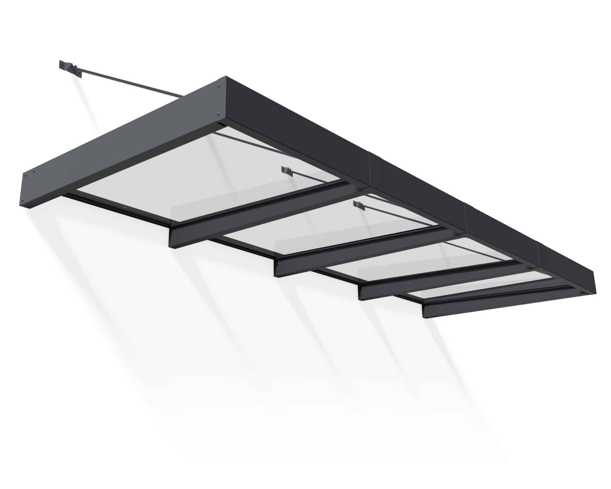 ⁦גגון Sophia XL אפור 1.4x3.8 - קירוי שקוף או לבן אופל לבחירה⁩ – תמונה ⁦2⁩