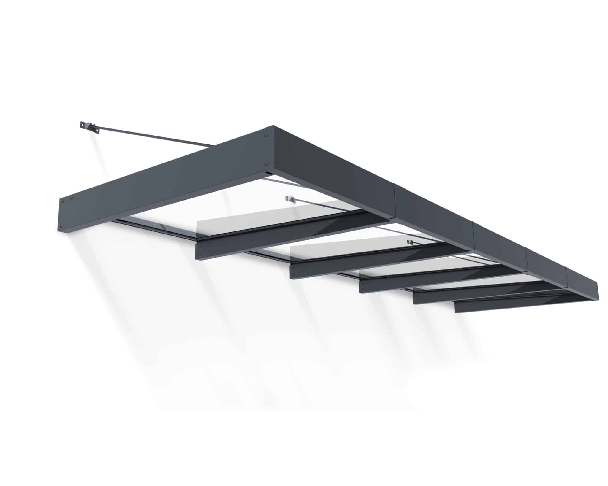 ⁦גגון Sophia XL אפור 1.4x4.7 - קירוי שקוף או לבן אופל לבחירה⁩ – תמונה ⁦3⁩