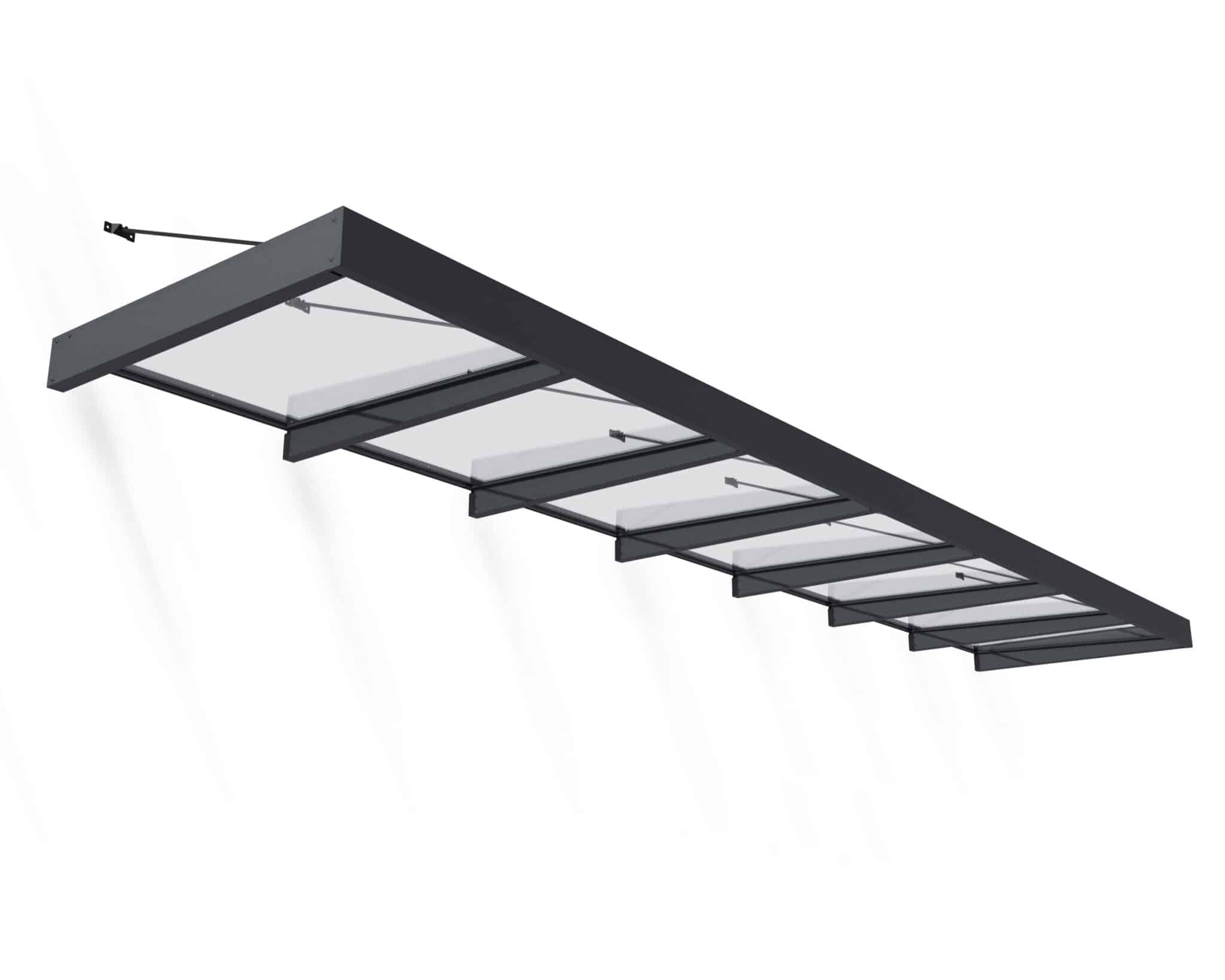 ⁦גגון Sophia XL אפור 1.4x6.6 - קירוי שקוף או לבן אופל לבחירה⁩ – תמונה ⁦5⁩