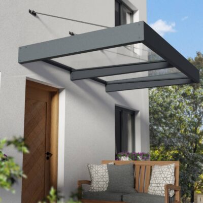 גגון Sophia XL אפור 1.4x2.9 - קירוי שקוף או לבן אופל לבחירה