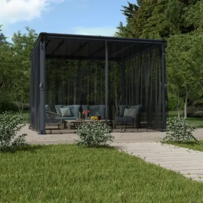 רשתות נגד יתושים לגזיבו 3x3 / 3x3.6 - מתאים לגזיבו פלרמט, מילנו או מרטיניק