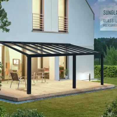 פרגולה אלומיניום Stockholm שקופה 3.4X6.6