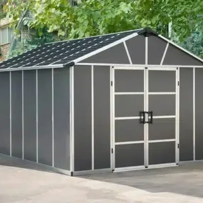 מחסן יוקון אפור כהה 3.3X4 מטר + רצפה (11X13.1 פיט)