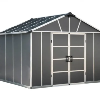 מחסן יוקון אפור כהה 3.3X2.7 מטר + רצפה (11X9 פיט)