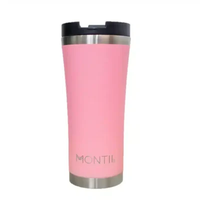 כוס קפה תרמית מנירוסטה כפולה ענק - תות MontiiCo Mega Coffee Cup - Strawberry