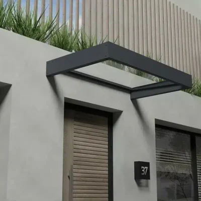 גגון Sophia אפור 1×1.6 – קירוי שקוף או לבן אופל לבחירה