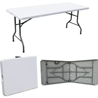 שולחן מתקפל רחב במיוחד אורך 180 ס"מ - רוחב 86 ס"מ רחב במיוחד