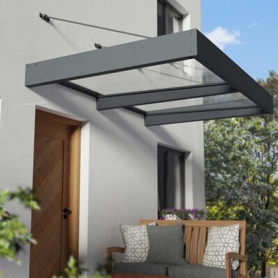 גגון Sophia XL אפור 1.4×1.9 – קירוי שקוף או לבן אופל לבחירה