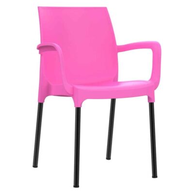 כסא נגיש עם מסעדי ידיים – כסא פלסטיק דגם דן עם רגליים מאלומיניום – כולל משענות יד