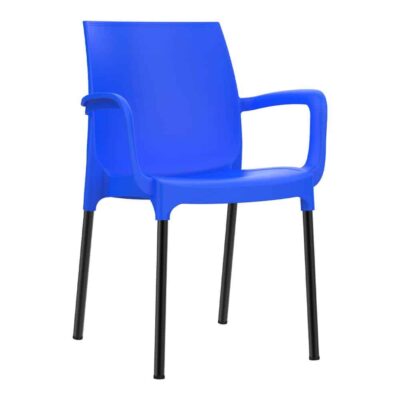 כסא נגיש עם מסעדי ידיים – כסא פלסטיק דגם דן עם רגליים מאלומיניום – כולל משענות יד