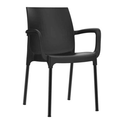 כסא נגיש עם מסעדי ידיים – כסא פלסטיק דגם דן עם רגליים מאלומיניום – כולל משענות יד