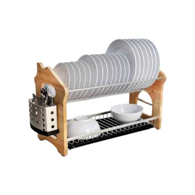 מייבש כלים אלומיניום דו קומתי - משולב עץ יוקרתי