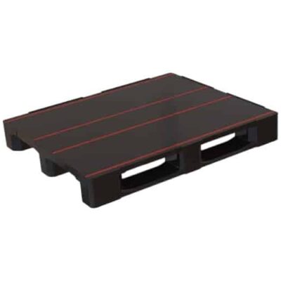 משטח פלסטיק 120X100 סיפון מלא + שלושה סקידים 3S