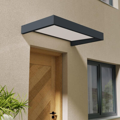 גגון Sophia אפור 1×1.6 – קירוי שקוף או לבן אופל לבחירה