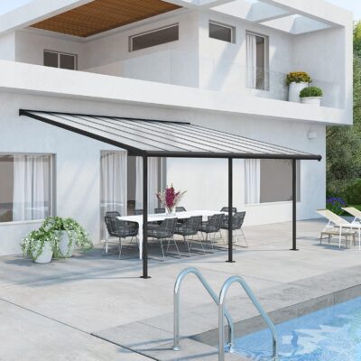 פרגולה סיארה - אלומיניום 3X5.46 אפורה ברונזה