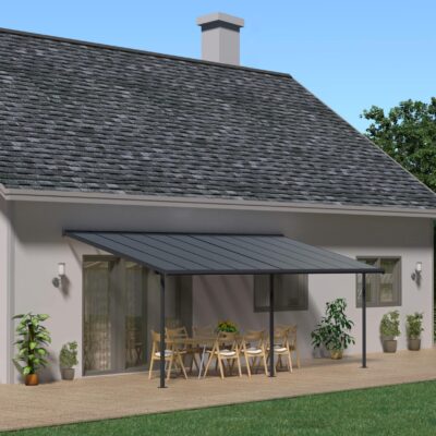 פרגולה סיארה - אלומיניום 3X6.10 אפורה ברונזה