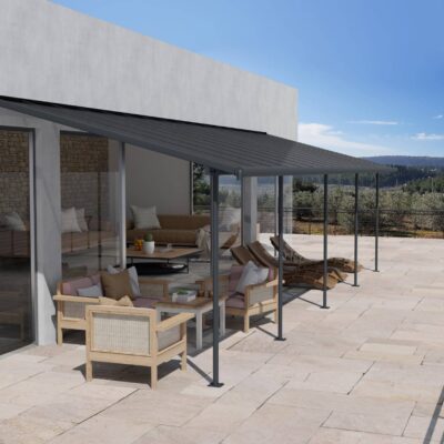 פרגולה סיארה - אלומיניום 3X8.51 אפורה ברונזה